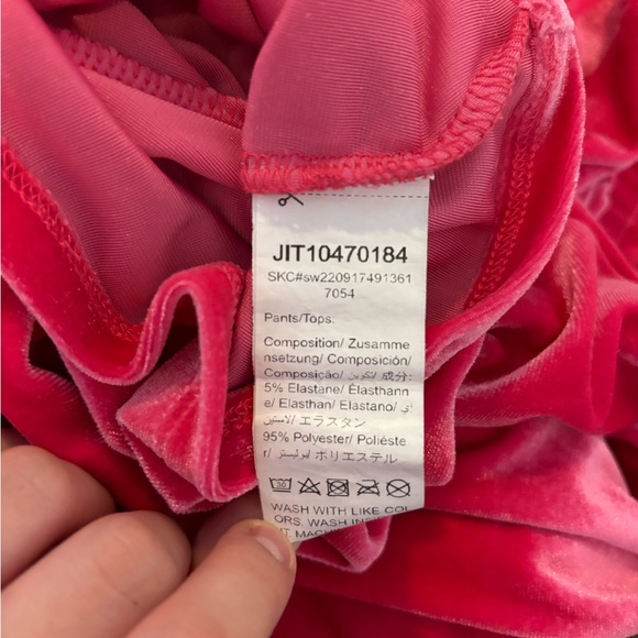 SHEIN EZwear Y2k Hot Pink Velvet Tracksuit Zip-up Hoodie & Pants Womens Size XS - Picture 13 of 14